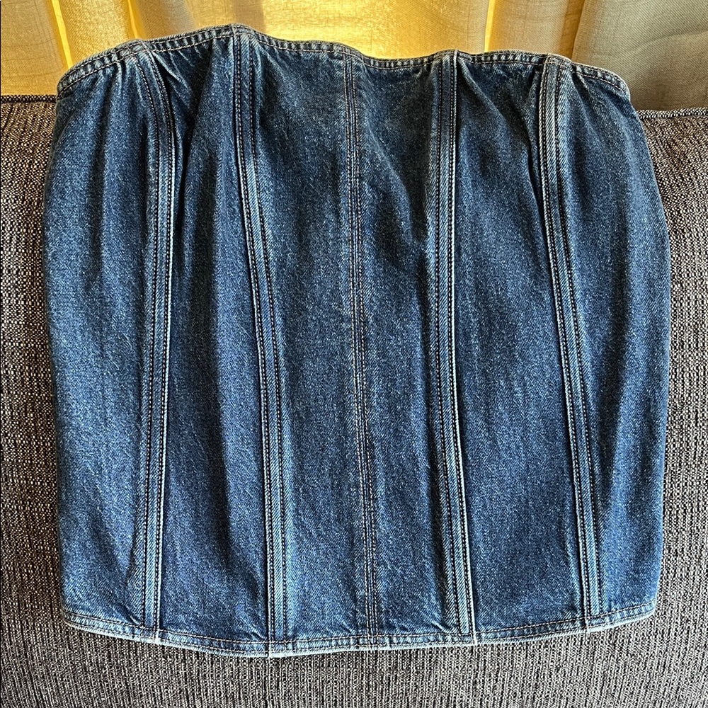 New Express Denim Corset Top, Size Large
